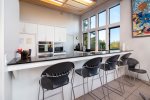 Kitchen counter with bar height seating for 4